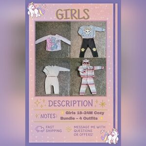 ✨ Girls 18–24M Cozy Bundle – 4 Outfits ✨